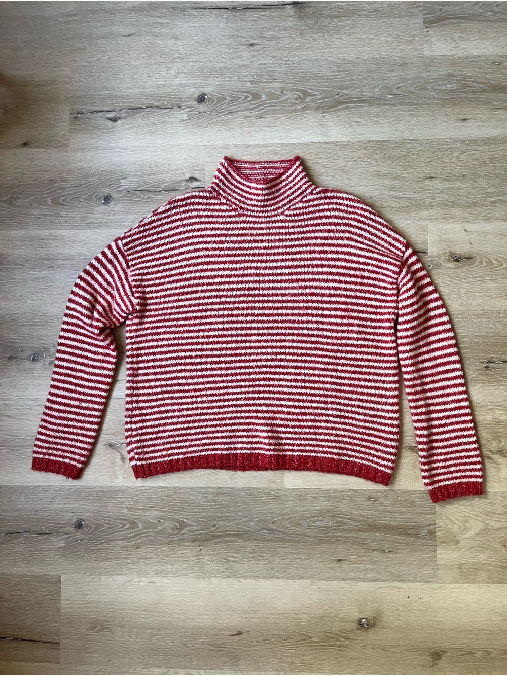Anthropologie Red and white Striped Sweater